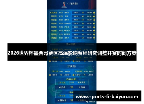 2026世界杯墨西哥赛区高温影响赛程研究调整开赛时间方案